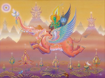Religiös Werke - Indra bei Travatimsa Heaven CK Buddhismus